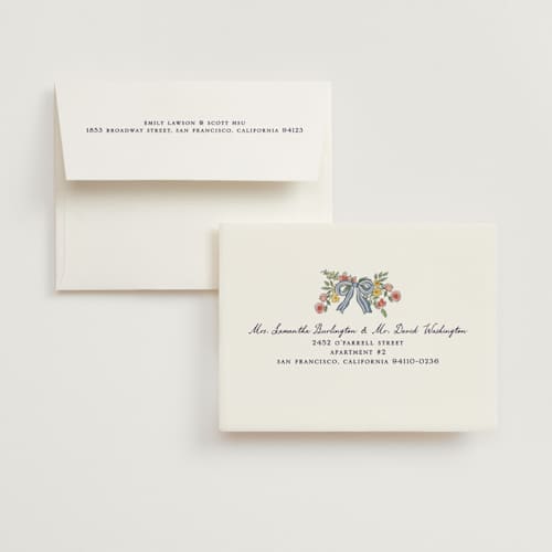 This is a cornflower wedding thank you cards with standard by Chris Griffith called a wedding in low country printing on strathmore in standard
