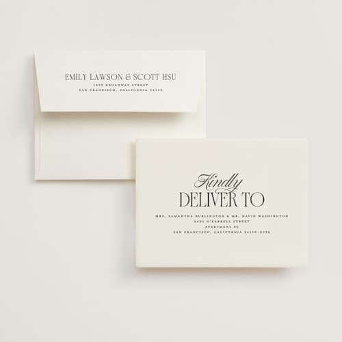This is a stone wedding thank you cards with standard by Laura Hankins called sideline printing on strathmore in standard