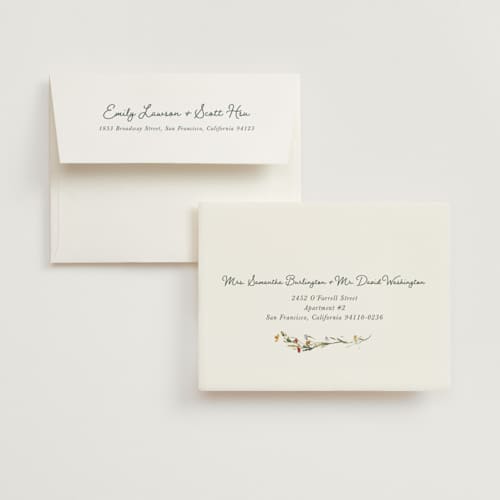 This is a garden green wedding thank you cards with foil pressed by Lucrecia Caporale called coastal bloom printing on strathmore in standard