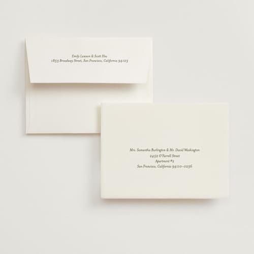 This is a fog wedding thank you cards with foil pressed by Baumbirdy called pearls printing on strathmore in standard