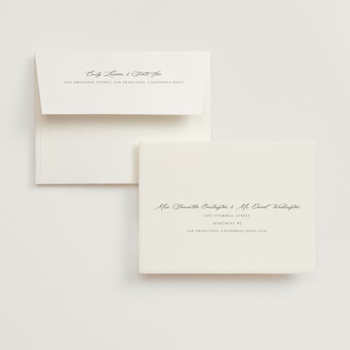 This is a midnight wedding thank you cards with foil pressed by Grace Kreinbrink called vintage rose garden printing on strathmore in standard