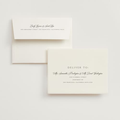 This is a graphite wedding thank you cards with foil pressed by Melanie Kosuge called mulholland printing on strathmore in standard