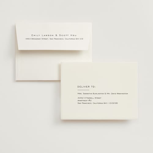 This is a quartz wedding thank you cards with foil pressed by Jenny Millington called boxed in printing on strathmore in standard