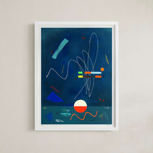 This is a navy rare limited edition fine art prints by Keren Toledano called five o'clock somewhere (edition of 5) in standard