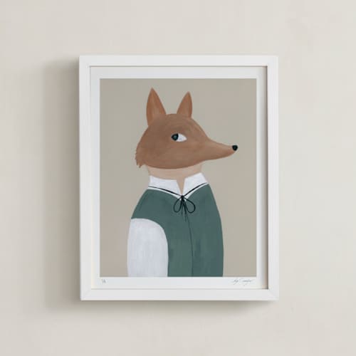 This is a fox rare limited edition fine art prints by Maja Cunningham called professor z (edition of 5) in standard