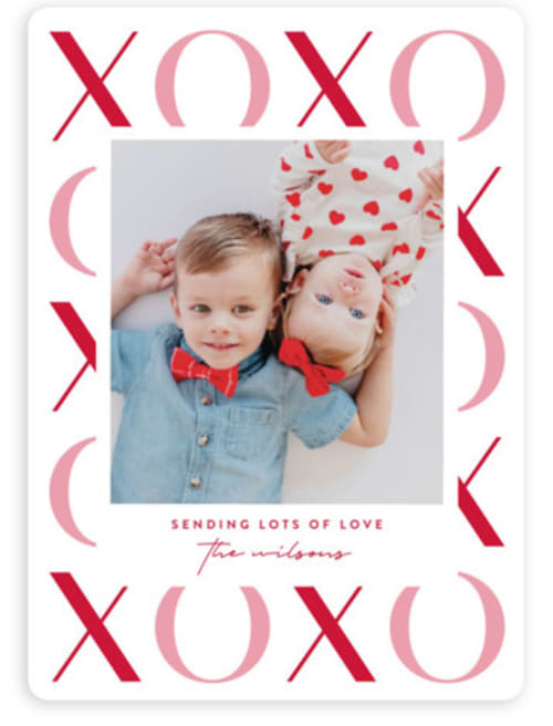 This is a bubblegum valentines day by Jessica Corliss called xo border in postcard