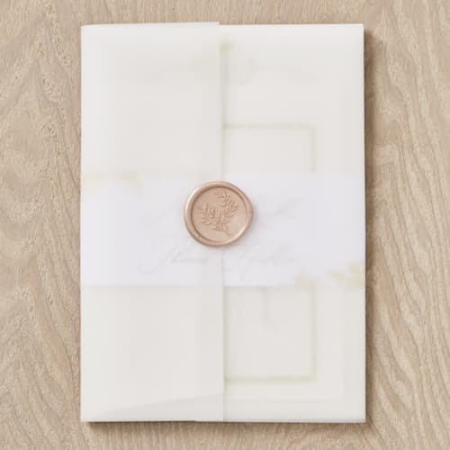 This is a white vellum wedding invitations by Minted called vellum wrap in standard