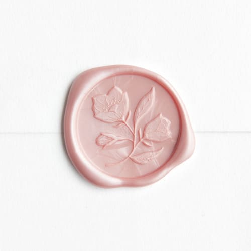 This is a blush wax seals by Minted called wild rose in blush | little north company x artisaire (pack of 25) in standard
