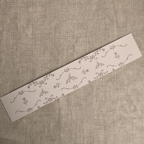 This is a beige belly bands by Ivory Invitations called grace floral champagne blush belly band for 5x7 card | pack of 10 in standard