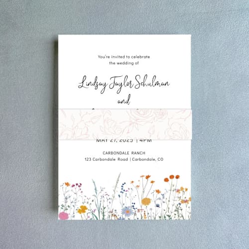 This is a pink belly bands by Design by Laney called 1.5x12" belly band, pink flowers (set of 10) in standard