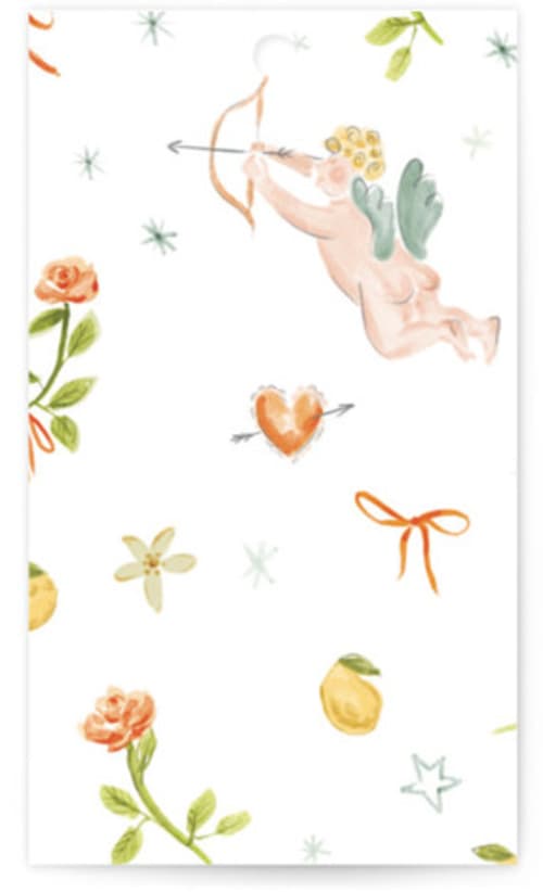This is a flame wedding favor tags with standard by Pati Cascino called giardino printing on signature in tag