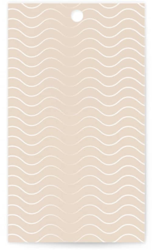 This is a sand wedding favor tags with standard by Hannah Bowman called simple seashell printing on signature in tag