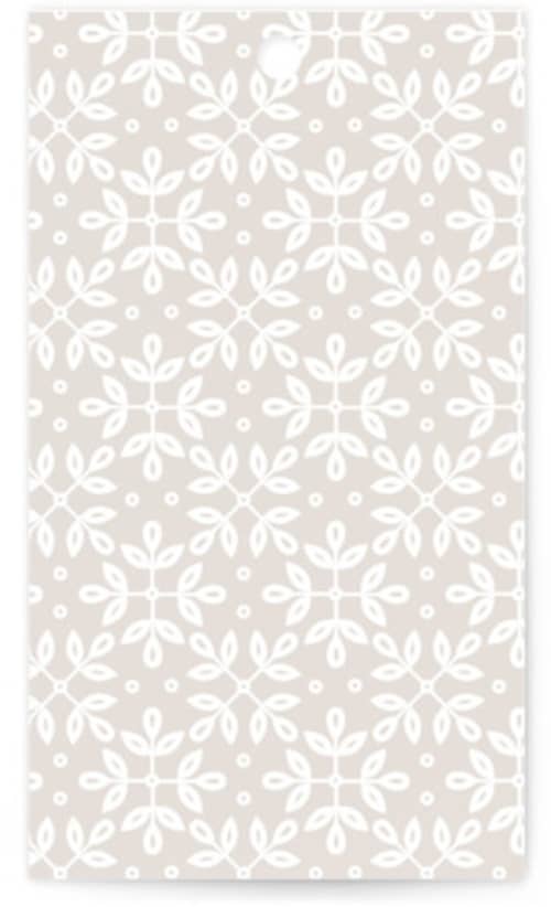 This is a cream wedding favor tags with standard by Kristen Smith called lace trim printing on signature in tag