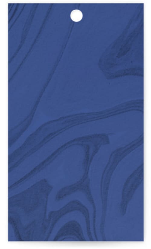This is a marseille bleu wedding favor tags with standard by Up Up Creative called centro printing on signature in tag