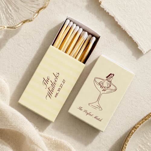 This is a multicolorassorted-colors matchbooks by Paper Haven called the perfect match coupe glass customizable matchboxes | set of 50 in standard