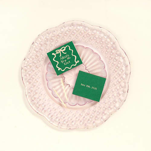 This is a green matchbooks by ForYourParty called ribbon bridal shower matchbook, set of 100 in standard
