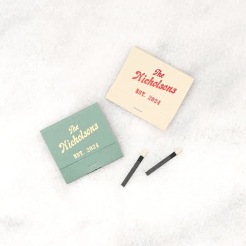 This is a white matchbooks by ForYourParty called retro names matchbooks, set of 100 in standard