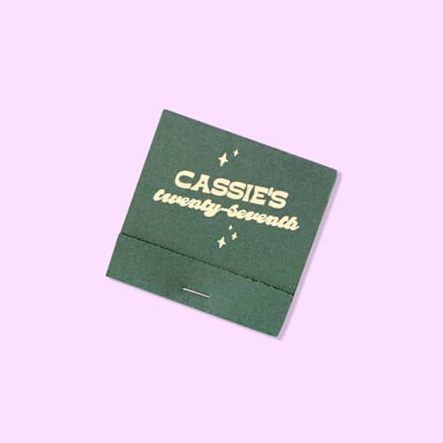 This is a green matchbooks by ForYourParty called birthday sparkle matchbooks, set of 50 in standard
