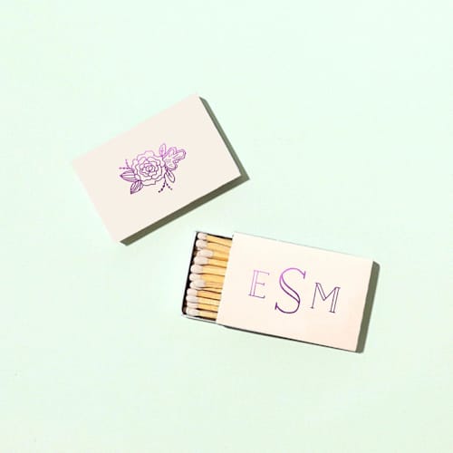 This is a natural matchbooks by ForYourParty called monogram flower matchbox, set of 100 in standard