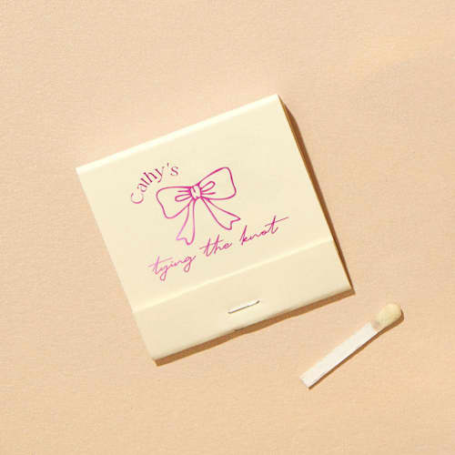 This is a green matchbooks by ForYourParty called bow tying the knot bridal matchbooks, set of 50 in standard