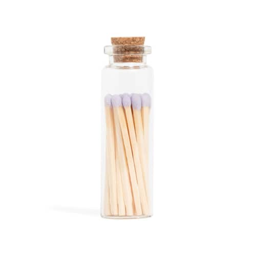 This is a purple matchbooks by Summer Hedglin called lavender matchsticks in small corked vial in standard