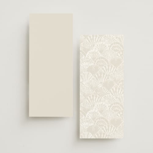 This is a pearl unique wedding programs with foil pressed by Maria Alou called by the seashore printing on signature in standard