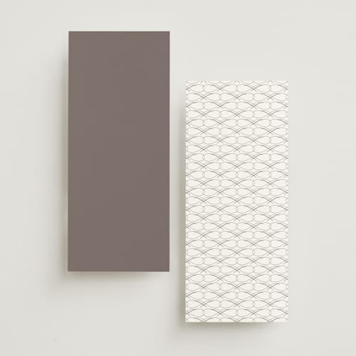 This is a snow unique wedding programs with foil pressed by Kaydi Bishop called eternal printing on signature in 4x9