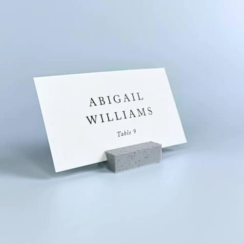This is a multicolor place card holders by Corduroy Effect called marble pattern rectangle place card holder, set of 25 in standard