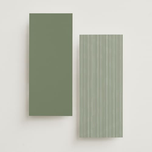 This is a mint unique wedding programs with standard by Sherley Ferreira called olive printing on signature in 4x9