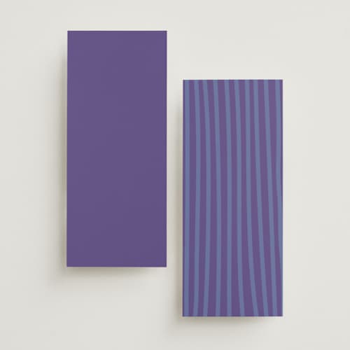 This is a lavender unique wedding programs with standard by Wonderland called funky bash printing on signature in 4x9