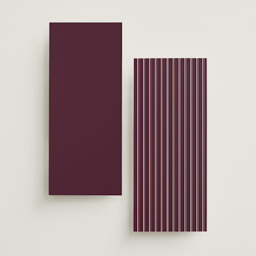 This is a burgundy unique wedding programs with standard by Stacey Meacham called engraved names printing on signature in standard
