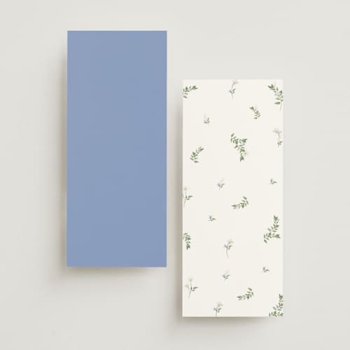 This is a periwinkle unique wedding programs with standard by Design Lotus called sweethearts printing on signature in 4x9