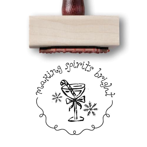 This is a multicolor wedding stationery by Alyssa Cook called making spirits bright envelope stamp | cheerful holiday rubber stamp in standard