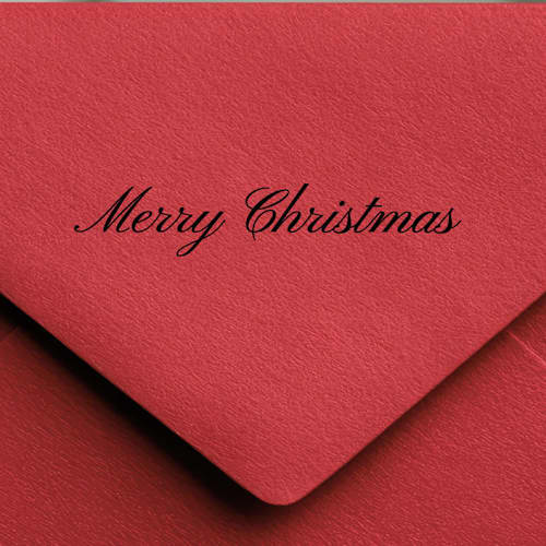 This is a black wedding stationery by Samantha Malvey called merry christmas stamp | self-inking stamp in standard
