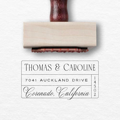This is a multicolorassorted-colors address labels by Alyssa Cook called classic return address stamp | personalized address invitation stamp in standard