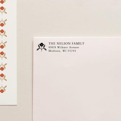 This is a black address labels by Tara Grangroth called address stamp 04 in standard