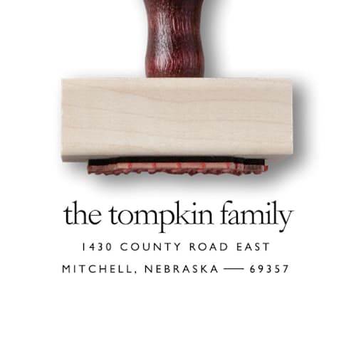 This is a black address labels by Alyssa Cook called custom return address stamp | modern traditional stamp | wooden rubber stamp in standard