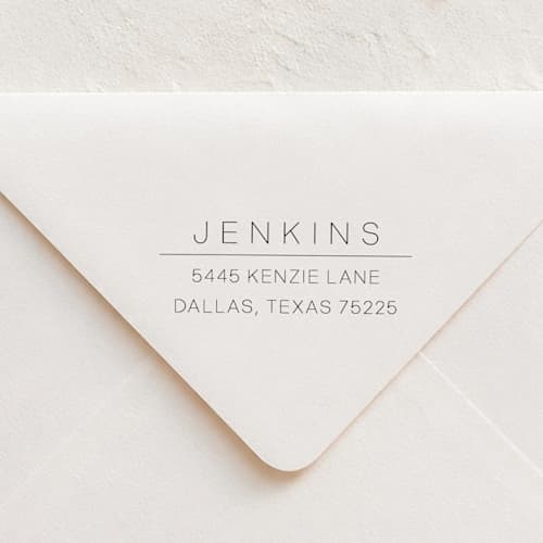 This is a multicolorassorted-colors address labels by Sara Luke called modern return address stamp, self inking in standard
