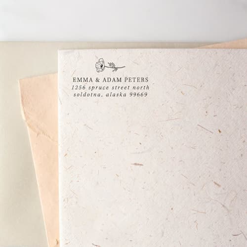 This is a white address labels by Tara Grangroth called address stamp no. 2 in standard