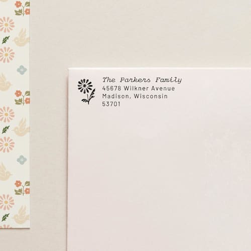 This is a gray address labels by Tara Grangroth called address stamp no. 11 in standard