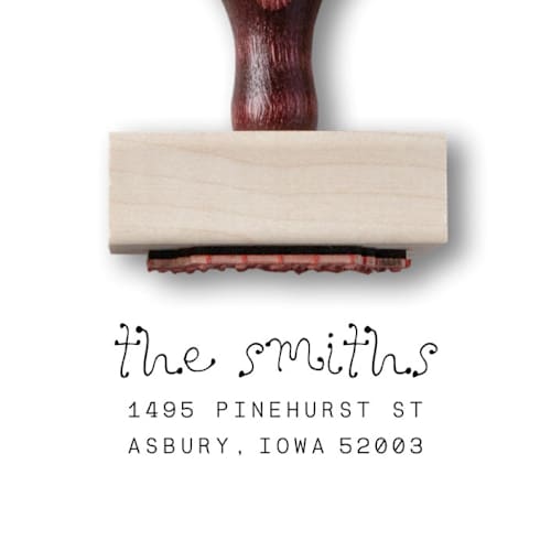 This is a multicolor address labels by Alyssa Cook called whimsy return address stamp | envelope stamp with custom address in standard