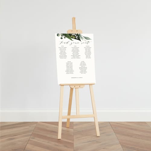 This is a natural kitten by Minted called large standing art easel in standard