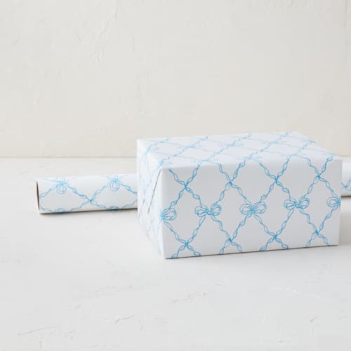 This is a powder wrapping paper by Cass Loh called ribbon bow drawing in standard