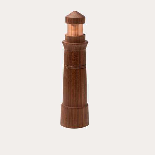 This is a brown holiday decorations by Ann Nygard called modern lighthouse limited edition in standard