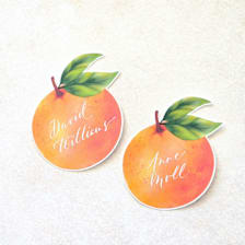 Watercolor Orange Place Cards-Personalized Set of 10
