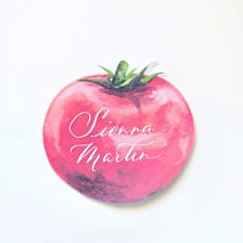 Watercolor Tomato Place Cards-Personalized Set of 10