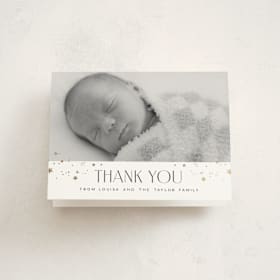 Foil-Pressed Birth Announcement Thank You Cards
