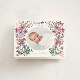 Foil-Pressed Birth Announcement Thank You Cards