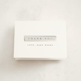 Foil-Pressed Birth Announcement Thank You Cards