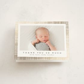Foil-Pressed Birth Announcement Thank You Cards